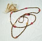Handmade pearl pink jade necklace