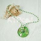 pearl and aventurine and colored glaze necklace