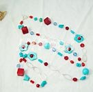 coral and turquoise 925 silver fashion necklace Under $ 40