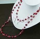 Handmade coral garnet necklace