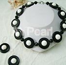 Handmade gem black agate set