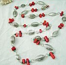 Handmade coral turquoise necklace