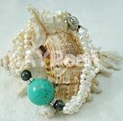 pearl and turquoise fashion bracelet under $ 8