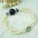 Handmade pearl amethyst bracelet