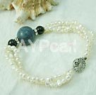 parel en blauwe spons koraal armband
