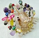 Handmade multi-gem pearl bracelet