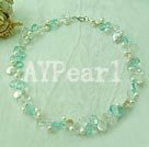 Handmade pearl crystal necklace