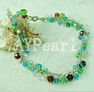 Handmade manmade pearl crystal necklace