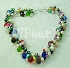 Handmade pearl crystal necklace