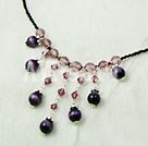 Handmade manmade crystal cat eye necklace