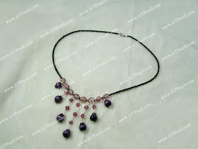 Handmade manmade crystal cat eye necklace