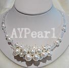 Handmade seashell beads crystal necklace