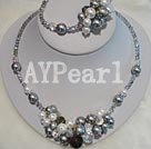 Handmade seashell beads crystal set