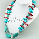 coral and turquoise necklace under $ 20