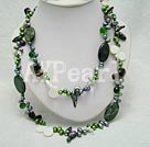 Hademade pearl shell crystal necklace