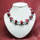 Discount coral and turquoise necklace