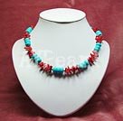 Handmade coral turquoise necklace