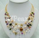 triple strand pearl crystal necklace under $12