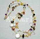 multi color pearl crystal necklace under $ 10