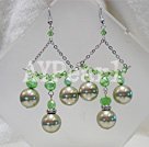 Handmade crystal pearl shell earring