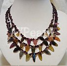 Discount triple strand tourmaline and garnet necklace