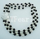 triple strand pearl and agate necklace under $ 30