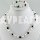 9-10mm white and black pearl sets
