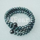 6-7mm black pearl beaded bracelet