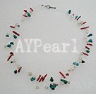 Handmade coral pearl necklace