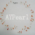 dyed coral and pearl necklace