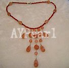 Handmade cherry quartz necklace