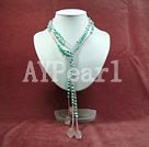 6-7mm green pearl necklace