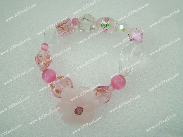 Handmade colored glaze crystal bracelet