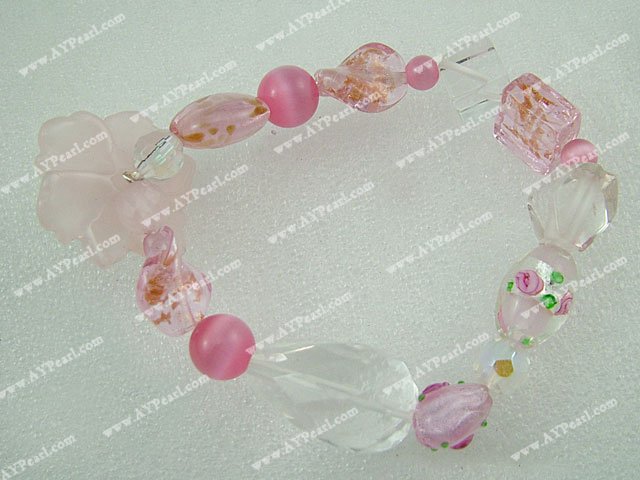 Handmade colored glaze crystal bracelet