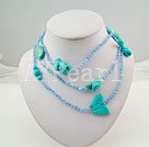 Handmade crystal turquoise necklace