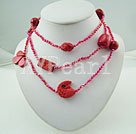 Discount manmade crystal and coral necklacw
