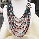 natural turquoise and garnet necklace under $100