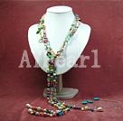 multi color pearl crystal necklace