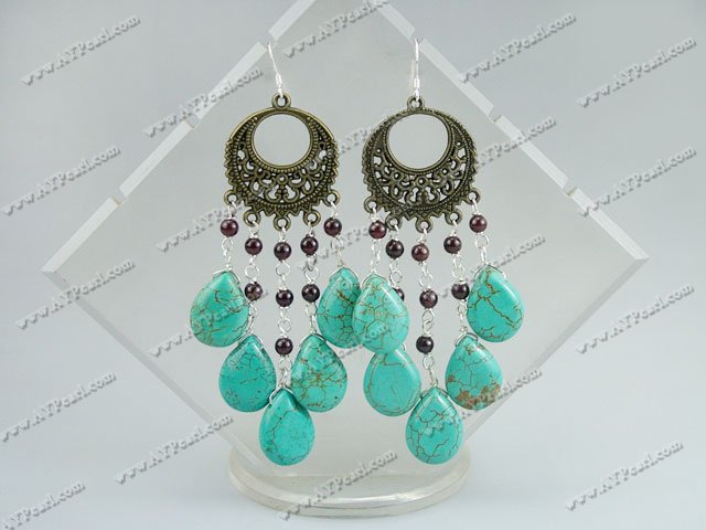 garnet and turquoise earrings
