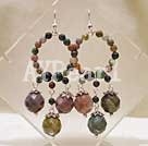 indian agate beaded earrings