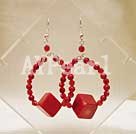 crystal and coral and alaqueca earrings