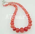 cherry quartz beaded necklace