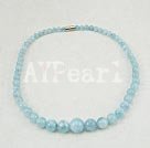 aquamarine chips beaded necklace