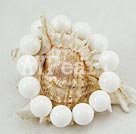 white sea shell stretch bracelet