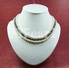 Discount 6-7mm white and blcak pearl necklace