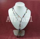 dyed multi color pearl necklace