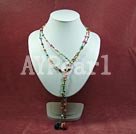 dyed multi color pearl necklace