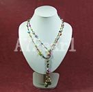 dyed multi color pearl necklace