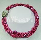3-4mm twisted pearl necklace