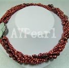 3-4mm twisted dyed pearl necklace